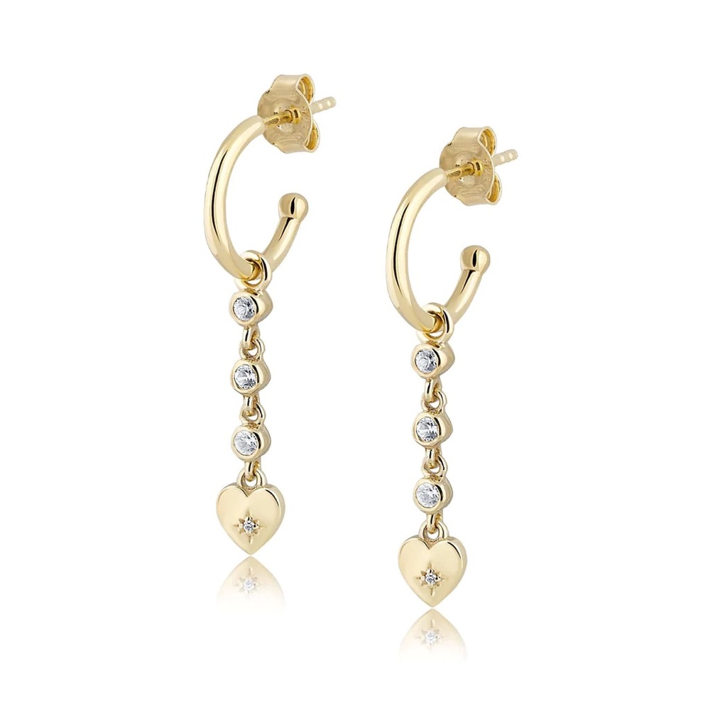 Ela Rae 14k gold plated Heart Dangle earrings
